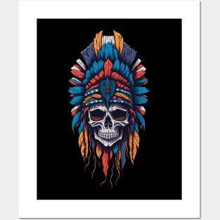 Native American Chief Skull Posters and Art